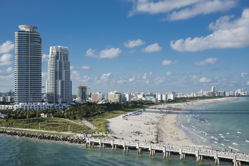 View of Miami, and its famous beach