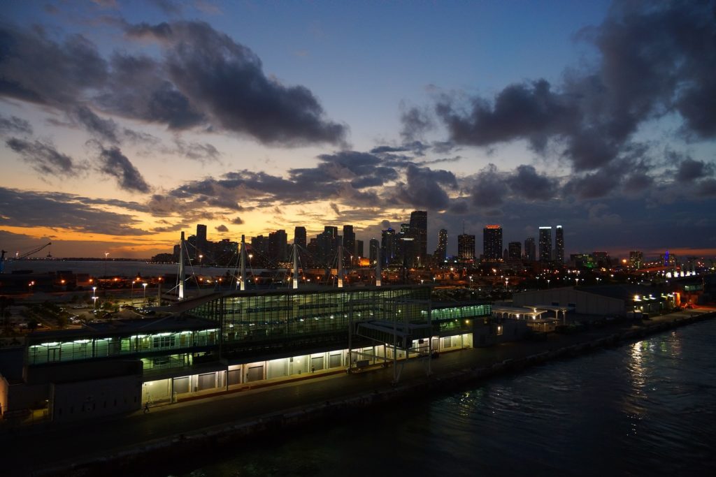 Miami harbour by night
